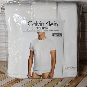 Calvin Klein Men's 100% Cotton 3 Pack Crew Neck T-Shirts Classic Fit Size XL